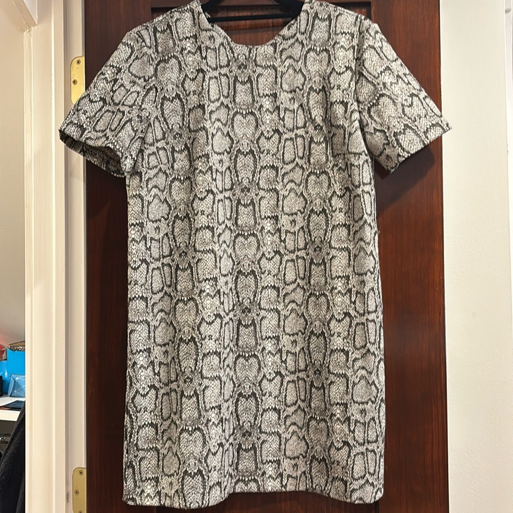 Snake print shift dress
